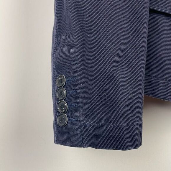 Vintage Lands End Womens Notched 3-Button Front Single Breasted Coat Blue 12 - Picture 4 of 11